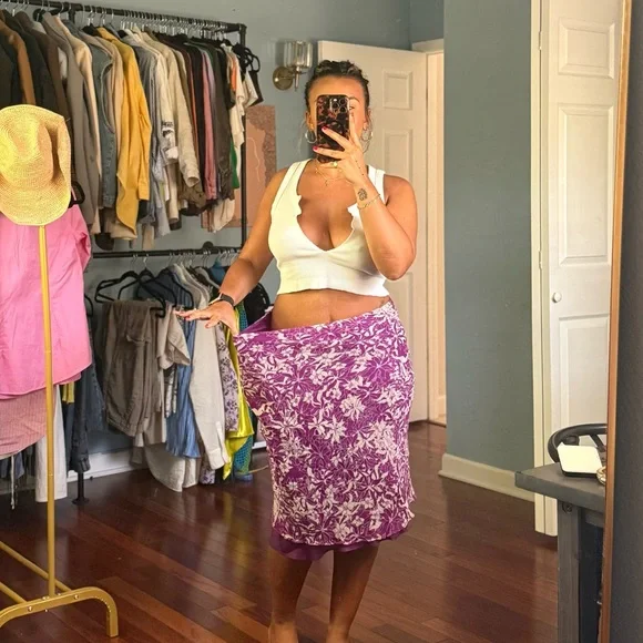 vintage 100% silk skirt - Picture 7 of 7